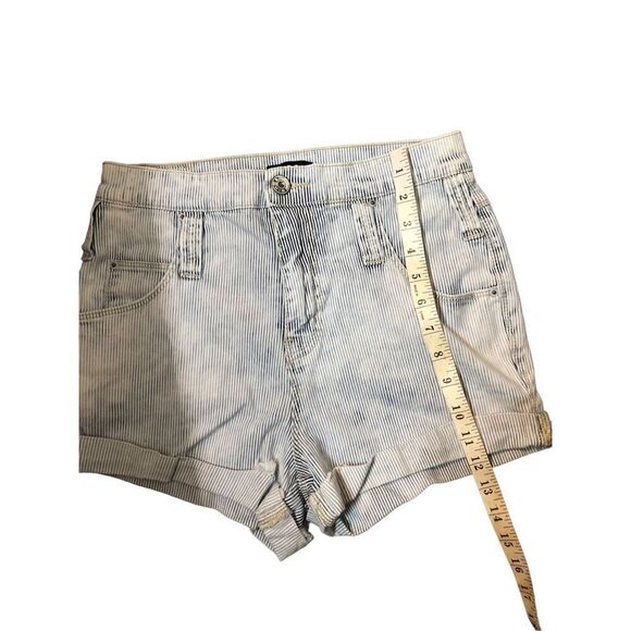 BDG Shorts Blue Striped Denim Roll Cuff High Rise Hot Pants Summer size 26 - Picture 6 of 11